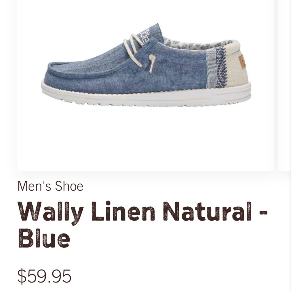 Wally Linen Natural - Blue
